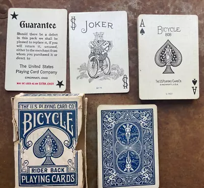 Vintage 1949 Bicycle Rider Back Playing Cards 52/52 + Joker + Box USPCC • $22.99