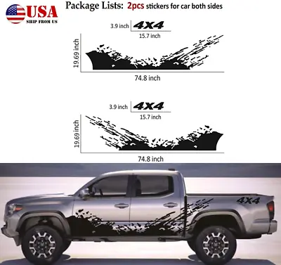 2*Car Off Road Truck Pickup Splash Decal Graphics Vinyl Stickers Body Decoration • $26.87