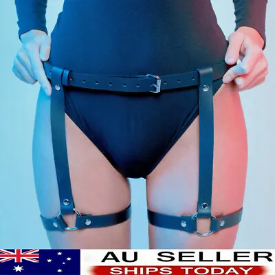 Women Sexy Leg Stockings Leather Harness Garter Erotic Waist Thigh Bondage Belts • $12.99