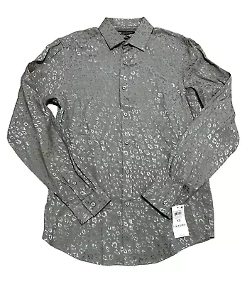 INC International Concepts Men's Regular-Fit Leopard Print Shirt Green Tea XS • $8.99