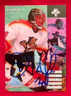 JOHN VANBIESBROUCK Florida Panthers 1995-96 Fleer SIGNED / AUTOGRAPH Hockey Card • $7.95