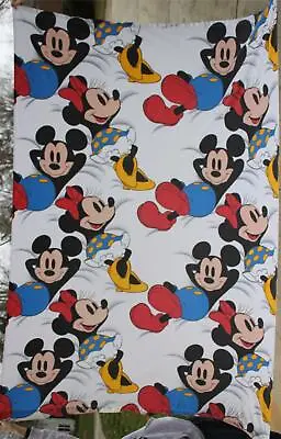 Vintage Wamsutta Big Mickey And Minnie Mouse Walt Disney Co Twin Flat Sheet M3 • $19.99