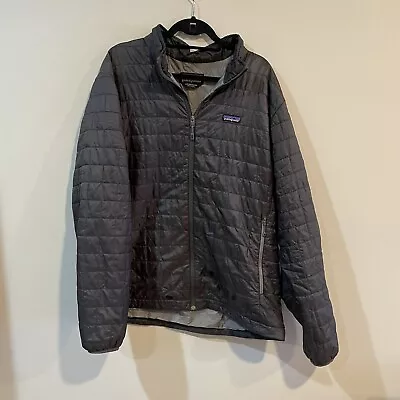 PATAGONIA NANO PUFF Men’s Full Zip Puffer Jacket XXL Forge Gray • $140