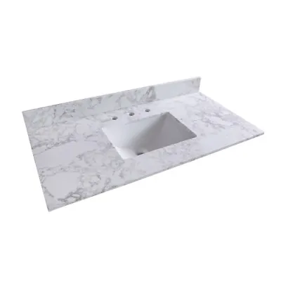 43 Inch Bathroom Marble Vanity Top With Rectangle Ceramic Sink US Stock • $372.99