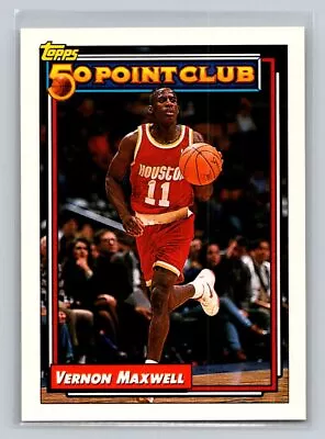 1992-93 Topps 50 Point Club #210 Vernon Maxwell Houston Rockets Basketball Card • $1.57