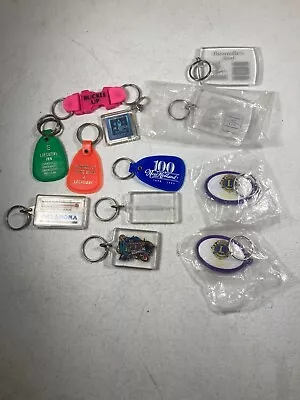 Vintage Key Chains Advertising  Mainly Plastic With Rings Lot Of 12 Preowned • $7.99