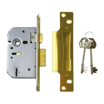 5 Lever Mortice Sashlock Door Lock X2 Keys ERA High Security Polished Brass • £14.77