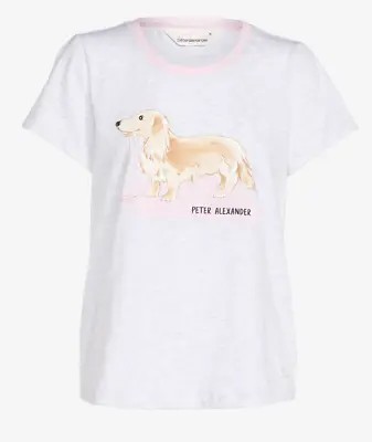 New Peter Alexander Womens Dachshund Dog Tee Pj Top Small S Rrp$49.95 • $30