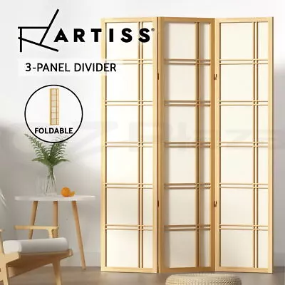 Artiss 3 Panel Room Divider Screen Partition Privacy Wood Stand Nova Natural • $86.95