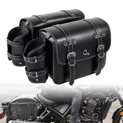 Side Saddle Bags With Cup Holder For Yamaha V-Star XVS 650 1100 Custom Silverado • $109.99