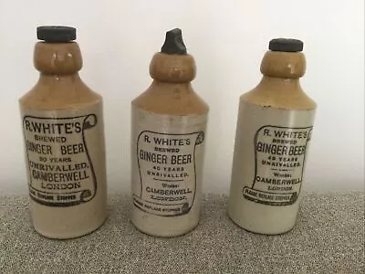 Vintage R White’s Camberwell Ginger Beer Bottle X3 • £39.99