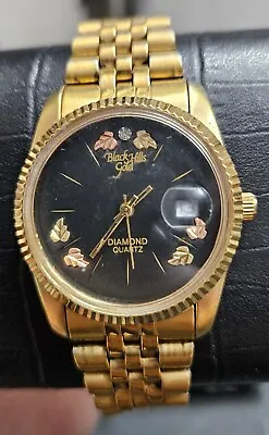 Vintage Black Hills Gold Diamond Quarts Men's Watch- See Description Please. • $64.95