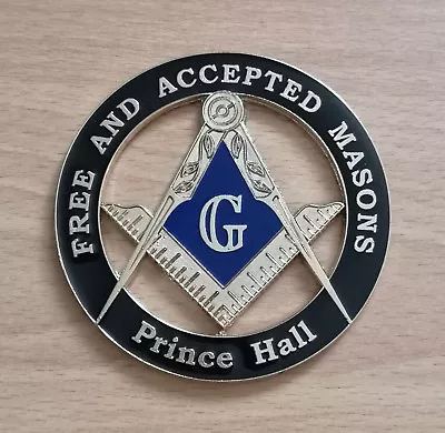 Masonic Auto Car Badge Emblems Mason E38 Black FREE AND ACCEPTED MASONS • $8.99