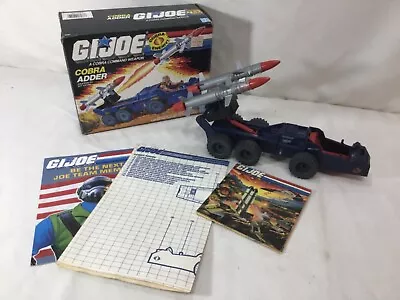 1987 Vintage GI Joe ARAH Cobra Adder Missile Tank Complete Boxed Uncut FREESHIP • $99.87