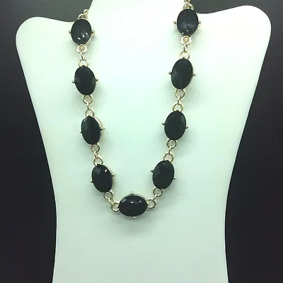 Signed W H B M Reversible Black Faceted & Smooth White MOP Beaded Necklace 20  • $16.95
