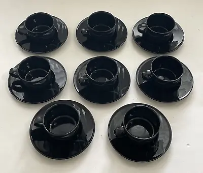 Mikasa Galleria Opus Black Cup & Saucer Plate FK701 Mugs 16pc Set • $35