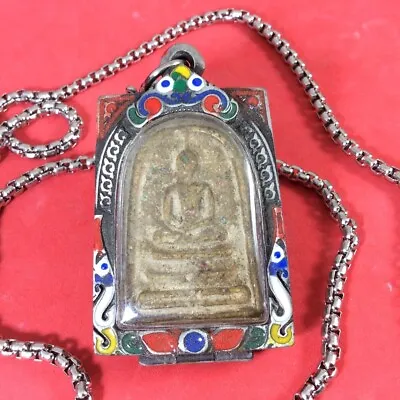 $27.98 • Buy Somdej Wat Rakang Necklace Chain Pendant Old Thai Buddha Amulet Holy Powerful A3