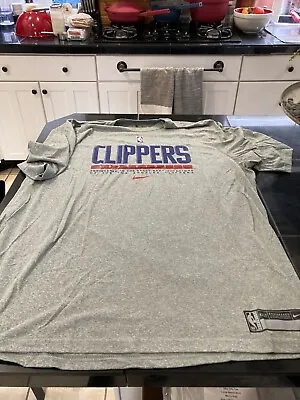 Mens Nike Dri Fit La Los Angeles Clippers Short Sleeve Shirt Gray 2xl/t  New • $26.09