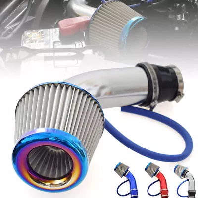 3  Aluminum Alloy Car Pipe Turbo Induction Pipe Cold Air Intake Filter Auto Kit • $55.99