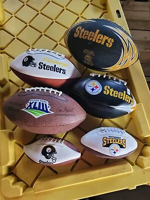 6pc Lot Pittsburgh Steelers Footballs Mini/Junior SB XLIII FoamFranklinLogo • $54.99
