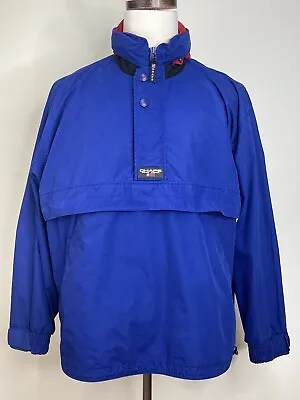 Chaps By Ralph Lauren 1/2 Zip Up Hidden Hooded Rain Jacket Men Size Medium Pouch • $29.88
