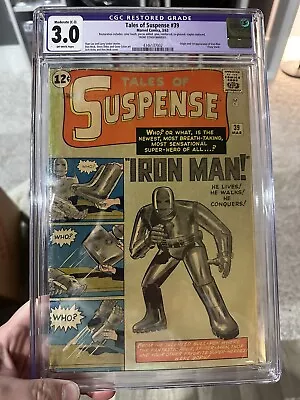 Tales Of Suspense #39 CGC 3.0 RESTORED 1963 1st App. Iron Man DOUBLE QUOTES • $4920