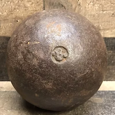 Vintage Shot Put 8 Pounds Solid Cast Iron Ball *Used W/Lots Of Character Dents* • $39.95