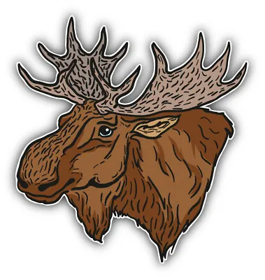 Moose Head Sketch Car Bumper Sticker Decal • $2.75