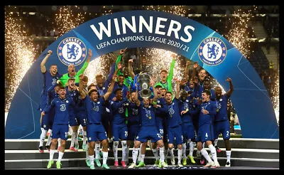 Chelsea FC Champions League Canvas Framed Poster • £34.99