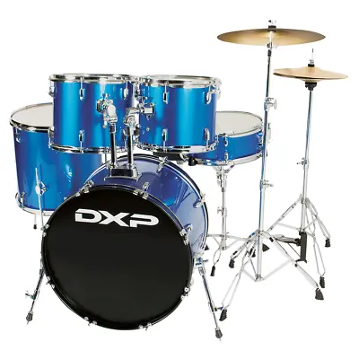 DXP Pioneer 5pc Drum Kit Package Including Sticks! Metallic Blue FREE SHIPPING • $669