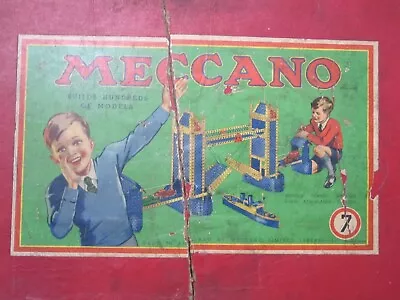 Vintage Rare Meccano Construction Set 7 With Lots Of Original Building Paperwork • £250