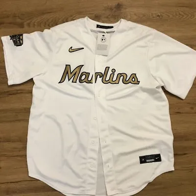 Nike Miami Marlins All Star Game 2022 White Baseball Jersey Men's Size Large New • $69.99