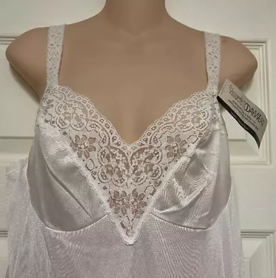 Vintage Vassarette  Underneath-It-All Nylon Lace Full Slip STRETCHY NWT 68027 XL • $24.99