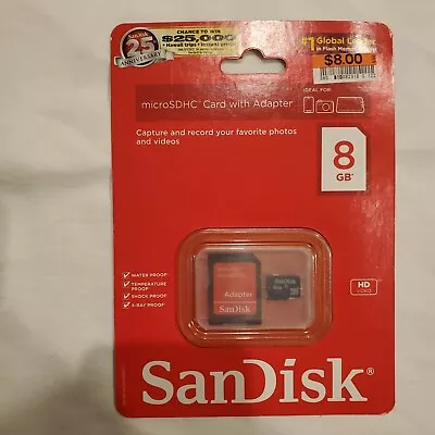 Genuine OEM SanDisk 8GB Micro SDHC Class 4 Memory Card With SD Adapter • $9.99