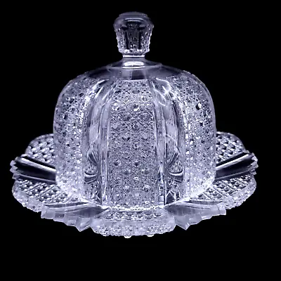 8  EAPG MCKEE Rainbow Clear Round Covered Butter • $68.39