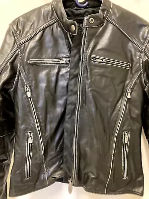 Fulmer Leather Women's Motorcycle Jacket Size 10 Black • $35.99