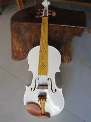 Solid Wood White Color 5 Strings 4/4 Electric Violin+Acoustic Violin • $159