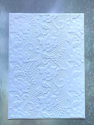 3D FLORAL LACE   Embossed  Card Topper  White  X 4 Card Making Crafts ...Q. • £3.25