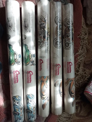 £78 • Buy 1960s Boys Bedroom Wallpaper Carls And Motorcycles