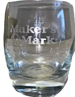 MAKERS MARK Etched Bourbon Whiskey Glass High Ball On The Rocks 3.75” Tall • $15.99