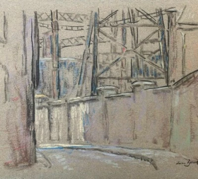 Pastel Drawing London Sketch Gas Works Wapping By Ann Barnett • £45