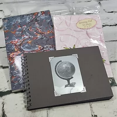 Note Books Lot Of 3 Journals Spiral With Black Paper Pink Floral Lined Lava  • $11.99