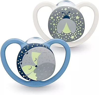 £8.99 • Buy NUK Space / Night Baby Dummy / 6-18 Months / Glow In The Dark / Soothers / 2 PCS