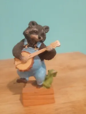 1994 Avon Raccoon Playing Banjo & Frog Playing Harmonica Decor 3.5  Country • $9