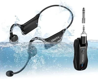 2.4G Fitness Headset Wireless Microphone IP67 Waterproof Sweatproof For Yoga UK • £89.99