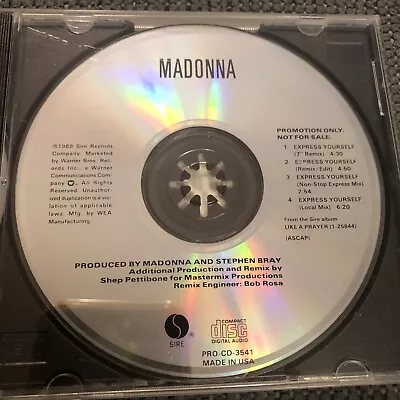 Madonna ~ Express Yourself CD Maxi Single Rare Promo 1989 4 Track • $33