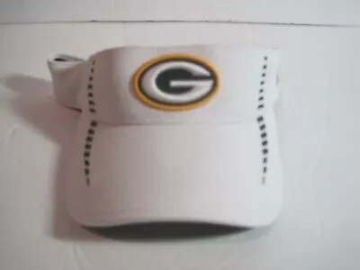 Green Bay Packers NFL White Strap-back Visor By New Era Pre-Owned • $14.99