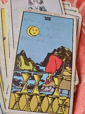 Vintage Handwritten Meaning On Ea Card The Rider Tarot Deck Complete 78 Cards • $33.33