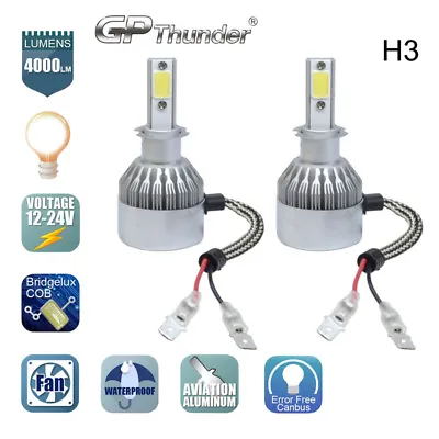 2X White H3 LED Fog Lights Bulbs Headlight Lamp Conversion Kit 6000K (2 Bulbs) • $11.80