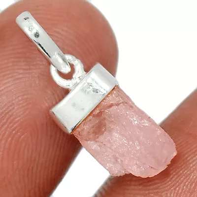 Natural Morganite Rough - Madagascar 925 Sterling Silver Pendant KS31 CP40094 • $10.99